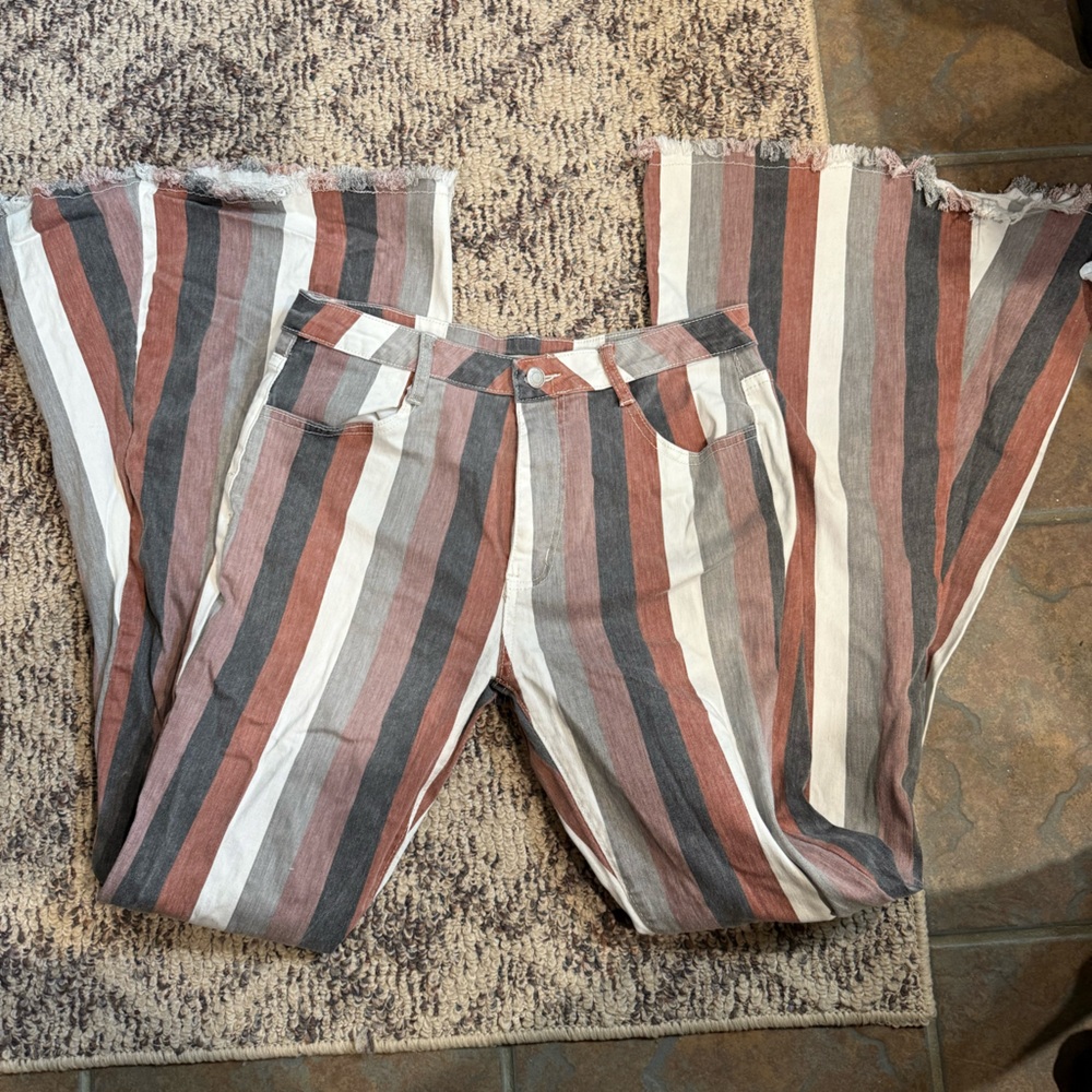Striped Flare & Wide Leg Jeans - Picture 2 of 9